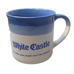 White Castle Blue Strip Logo Stoneware Mug Hamburger Specialist Since 1921 Cup